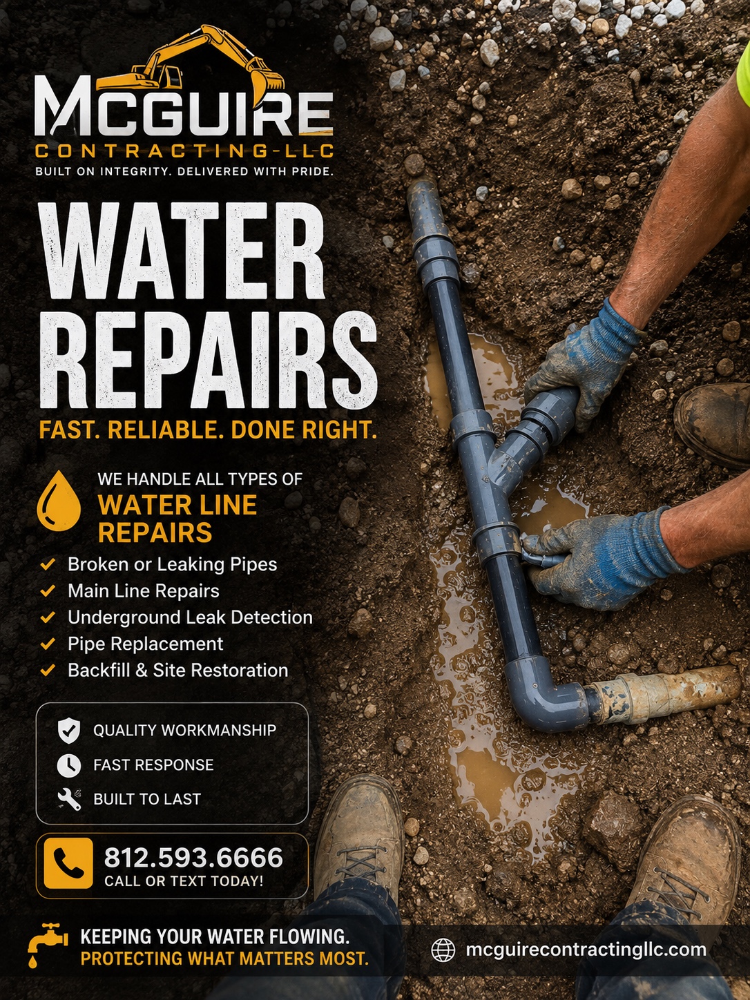 Water line repair service